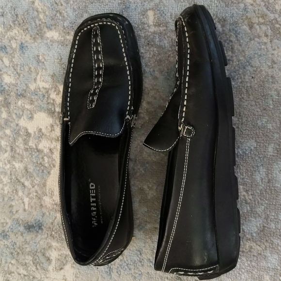 Wanted Porshe Leather Slip On Loafers Shoes 8M Black - Picture 4 of 15
